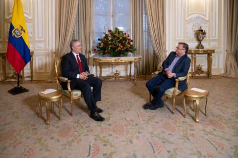 Gustavo Petro e Iván Duque se reunieron en la Casa de Nariño para iniciar empalme