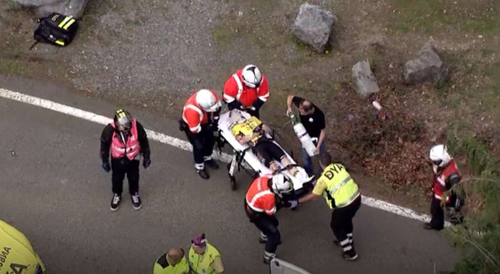 Jonas Vingegaard tras la caída en la Vuelta al País Vasco