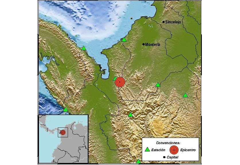 Epicentro del temblor esta mañana de martes 23 de noviembre.