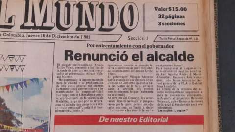Quintero no es el primer alcalde de Medellín en renunciar, fue Uribe en 1982