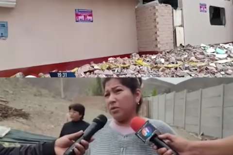 En Perú una mujer demolió su casa luego de que su exmarido le pidiera desalojarla