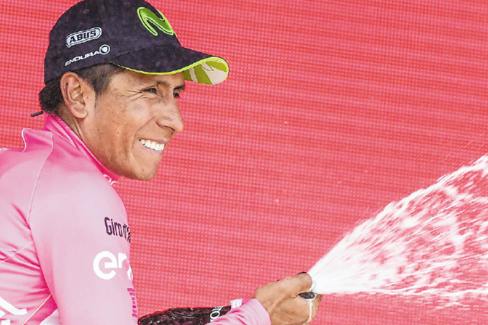 Nairo Quintana, líder del Giro. / AFP