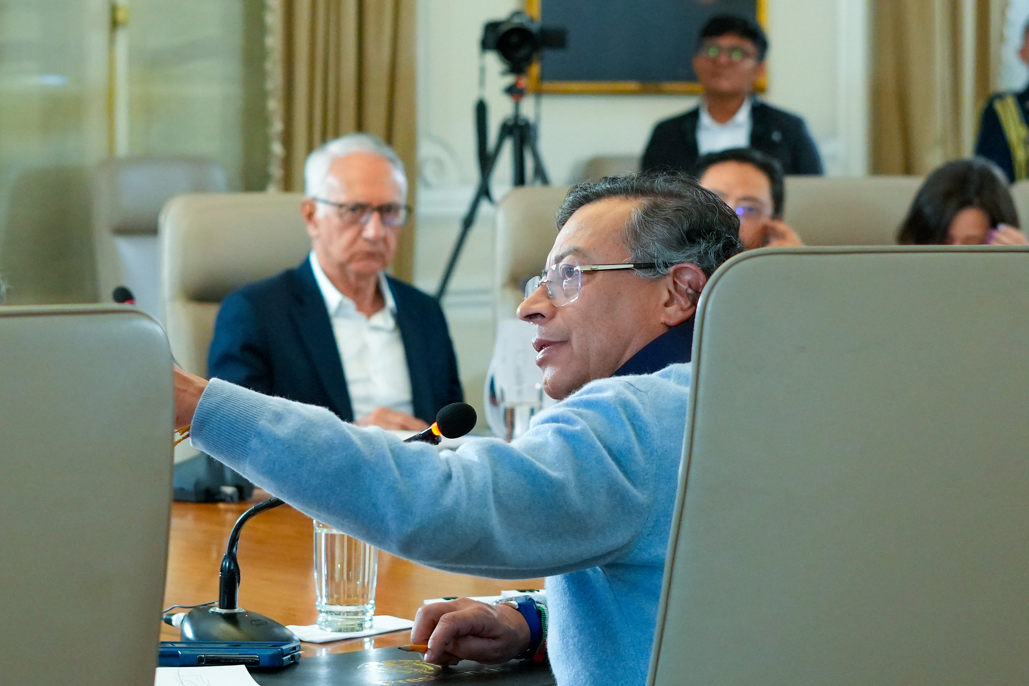 Presidente Gustavo Petro en su quinto consejo de ministros televisado este 31 de marzo.