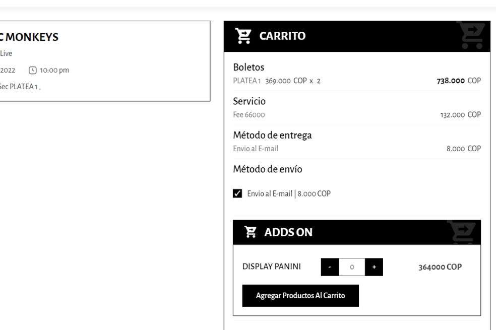 Boletas conciertos Colombia.