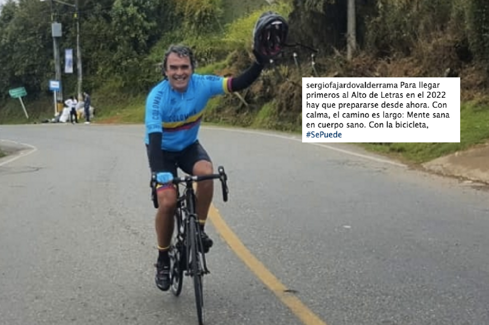 Excandidato presidencial de la Coalición Colombia, Sergio Fajardo. / Tomado de Instagram.