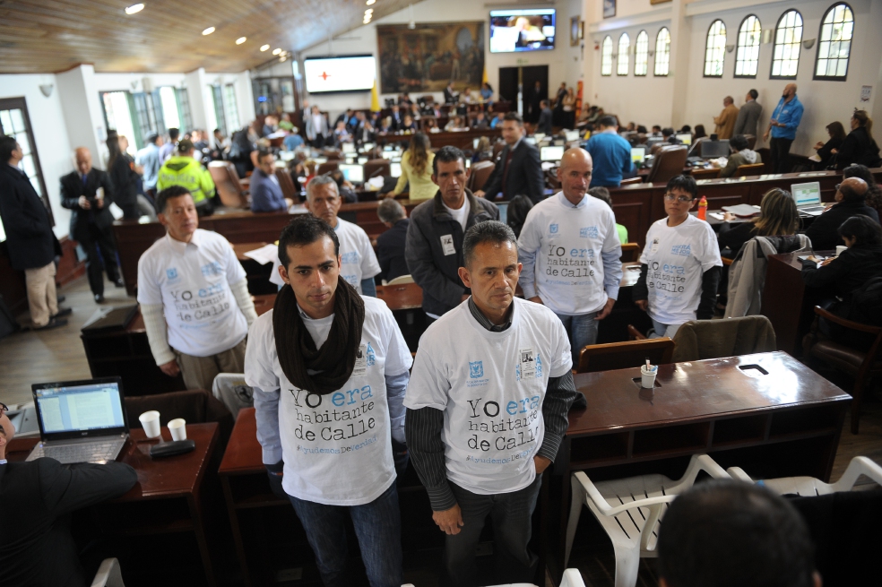 Exhabitantes de calle asistieron al debate que se realizó en el Concejo. Llegaron para contar sus historias. / Cristian Garavito