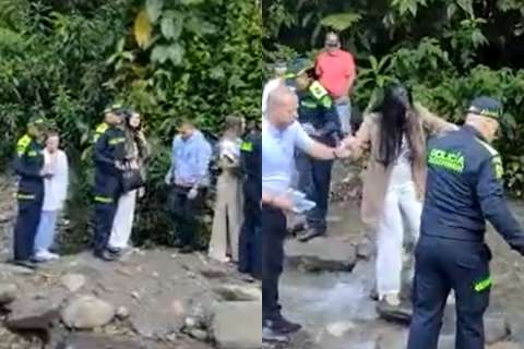 Video: candidatas al Reinado del Café tuvieron que cruzar una quebrada en tacones