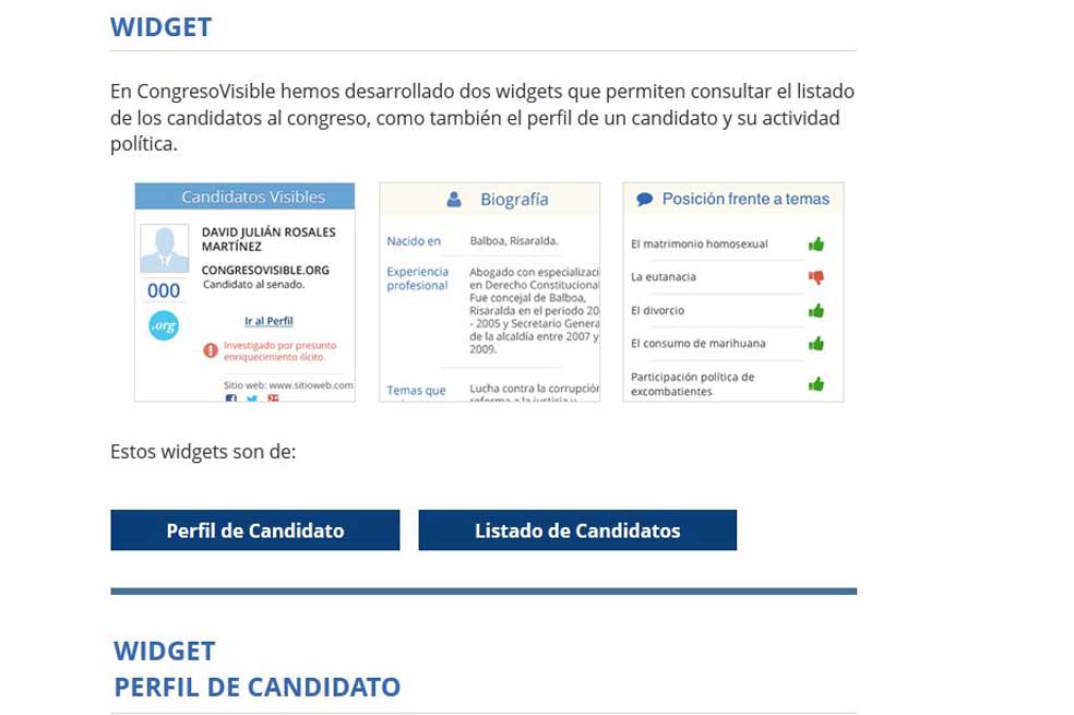 Captura del widget