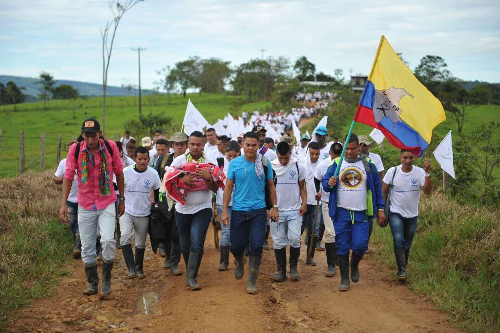 Acto simbólico de dejación de armas por parte de las FARC celebrado en la zona veredal transitoria de normalización (ZVTN) de Buenavista, en el municipio de Mesetas, centro del país. En el evento participa El presidente de Colombia y Premio Nobel de la Paz, Juan Manuel Santos y Rodrigo Londoño, alias "Timochenko", máximo jefe del grupo armado.