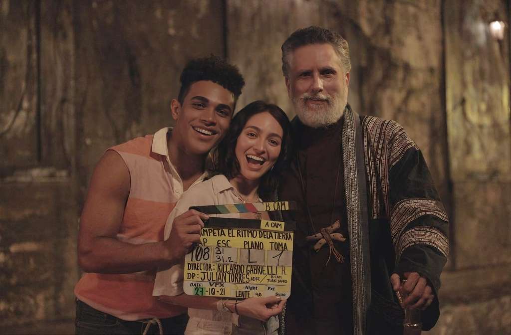 Key de la Hoz, Daniela Trujillo y Marlon Moreno en 'Champeta: el ritmo de la tierra', nueva serie de Disney.