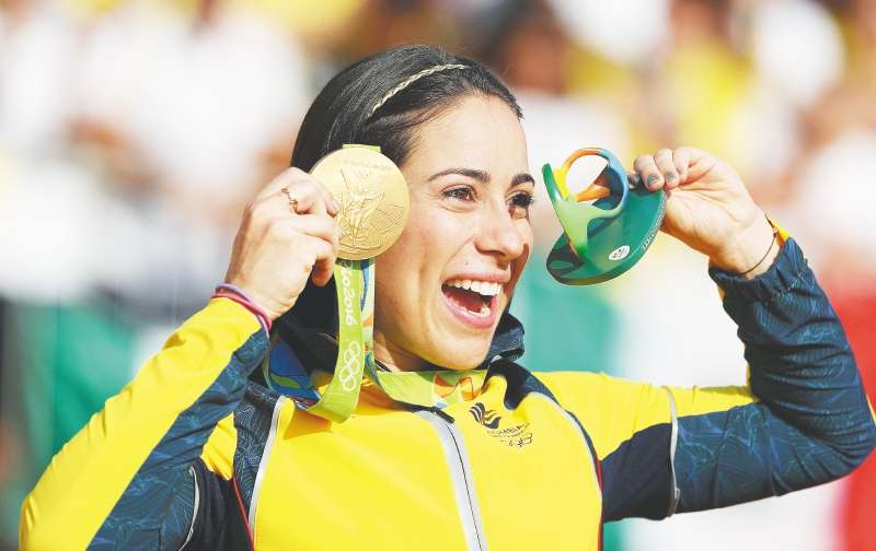 Mariana Pajón, la más exitosa de nuestra historia olímpica, doble medallista dorada. / EFE