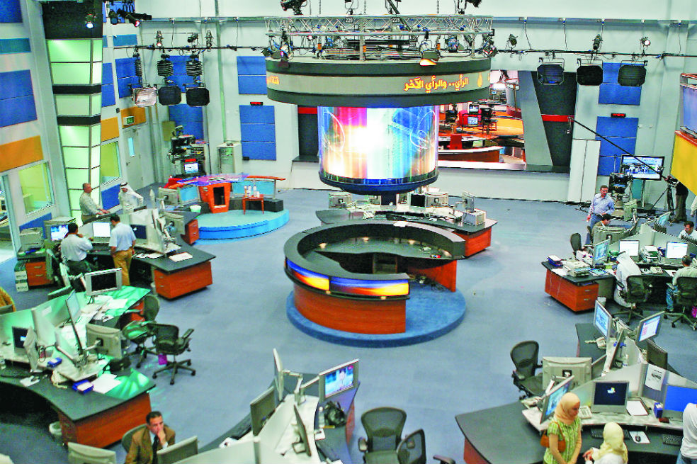 La sala de redacción de la cadena catarí Al Jazeera.  / AFP