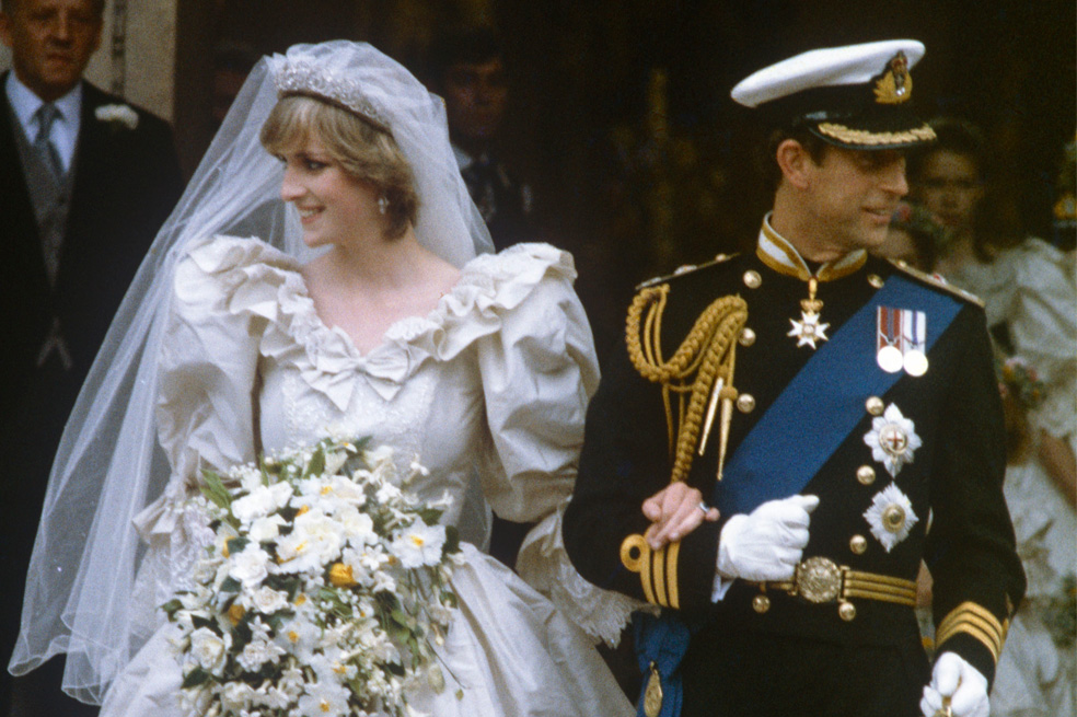 Matrimonio de Lady Di y príncipe Carlos. Princesa de Gales. Diana Spencer. Matrimonio