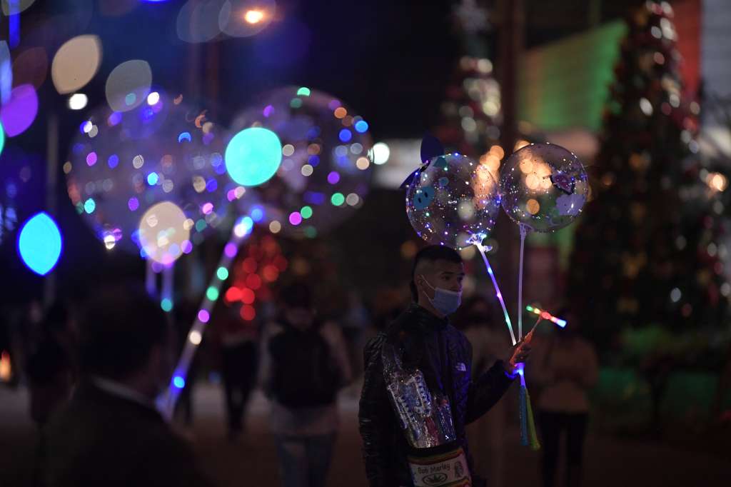 Luces navideñas en Bogotá, durante la pandemia por Covid-19.