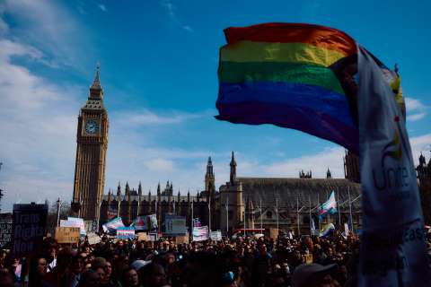 Protestas en Londres por los derechos de las personas trans