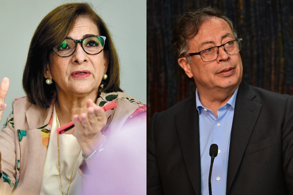 Margarita Cabella (i), procuradora; Gustavo Petro (d).