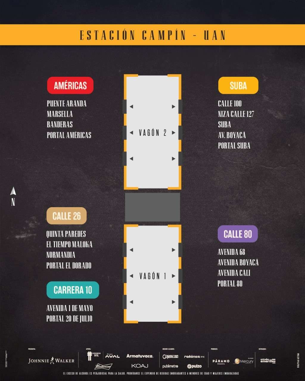 Estas son las estaciones destino, desde Campín UAN, para las dos fechas del concierto de Guns N' Roses en Bogotá.