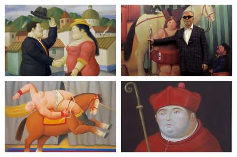 Algunas obras de la exposición "Botero en China"