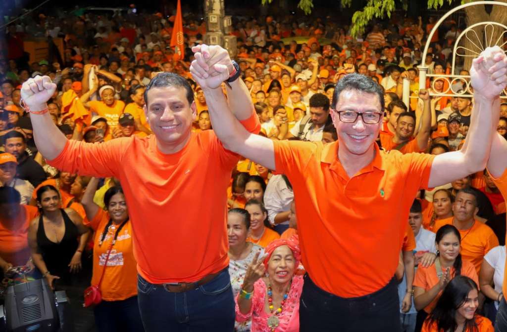 Jorge Agudelo, alcalde electo de Santa Marta y Carlos Caicedo, exgobernador del Magdalena y director de Fuerza Ciudadana.