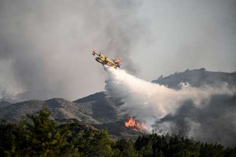 Video: se estrella avión en Grecia mientras luchaba por controlar los incendios