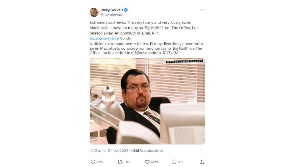 Murió actor de ‘The Office’ ¿Quién es y qué le pasó?