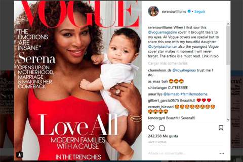 Serena Williams posa con su bebé en la portada de Vogue
