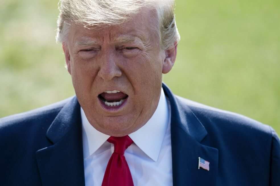 Donald Trump, presidente de Estados Unidos, durante una declaración a medios en la Casa Blanca. / Bloomberg