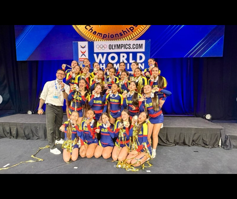 Equipo colombiano campeón de porrismo 2026 en Orlando, Florida, Estados Unidos.