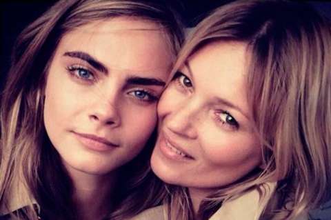 Kate Moss y Cara Delevingne posan juntas para Burberry