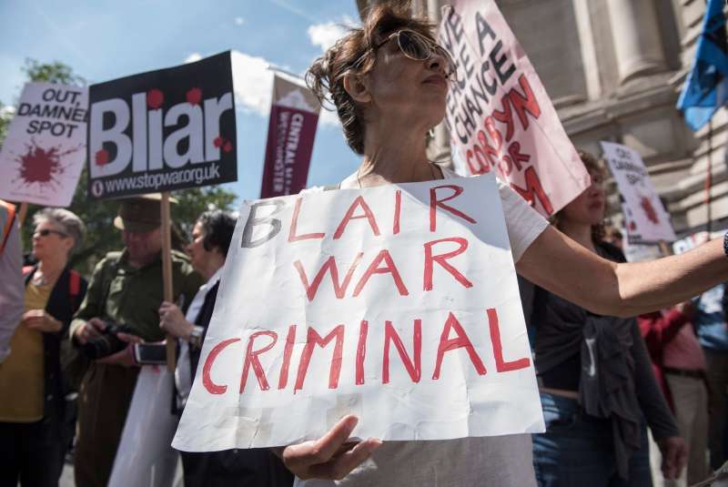 Una protesta en Londres en contra de Tony Blair por su papel en la guerra de Irak.  /EFE