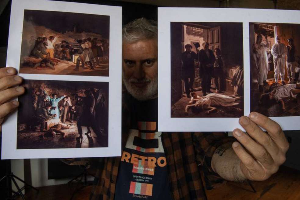 El fotógrafo uruguayo Alejandro Persichetti muestra las imágenes de las recreaciones de cuadros, que logra junto a un grupo teatral.