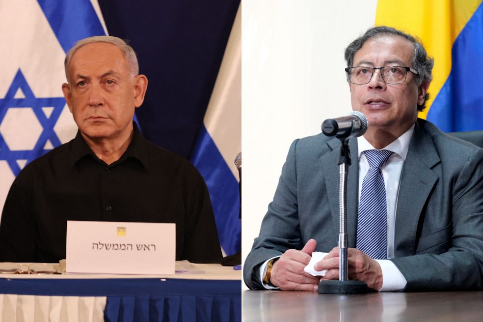 Benjamin Netanyahu y Gustavo Petro, primer ministro de Israel y presidente de Colombia.