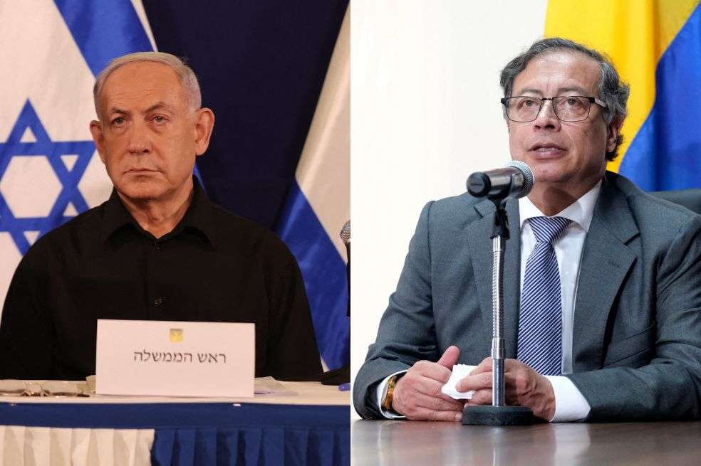 Benjamin Netanyahu y Gustavo Petro, primer ministro de Israel y presidente de Colombia.