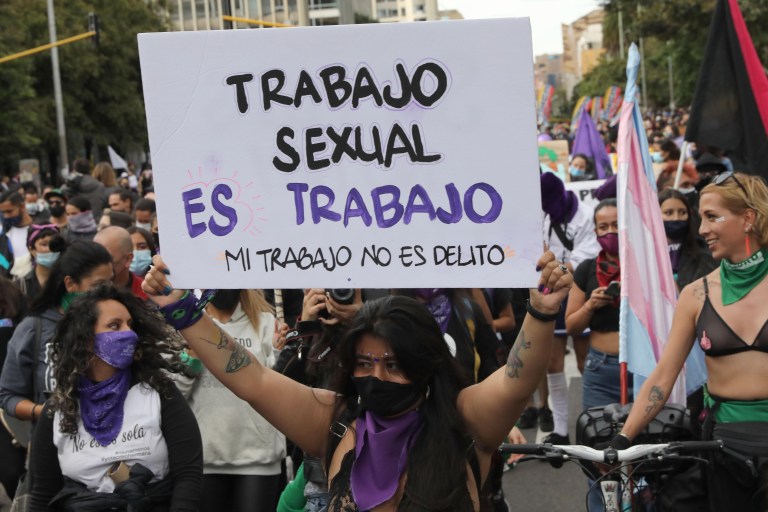 Los carteles también fueron protagonistas en la marcha del 8M