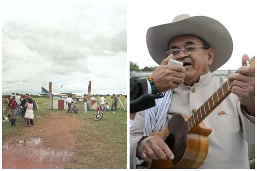 En julio de 1997, un grupo de paramilitares perpetró una masacre en Mapiripán (Meta). /Archivo y José Álvarez cantando en la Plaza de Bolívar, el pasado 4 de marzo. /Cortesía Cajar