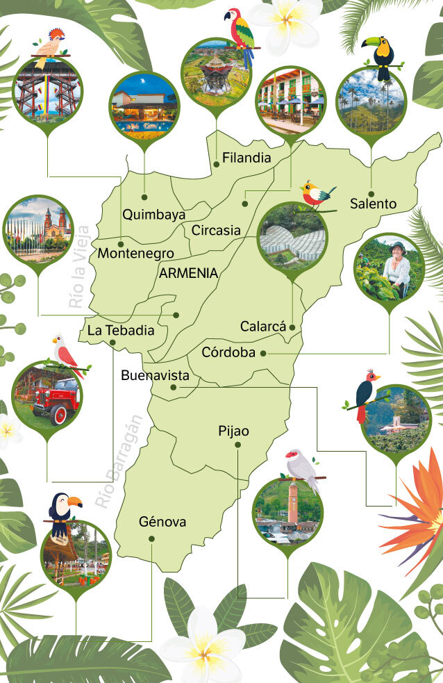 Los 12 municipios de Quindío cuentan con una amplia oferta de atractivos turísticos.