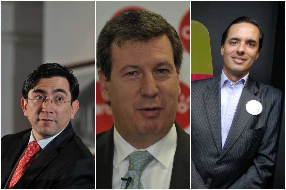 Diego Molano, ministro de las TIC. / David Campuzano. Juan Carlos Archila, presidente de Claro. / Gustavo Torrijos. Alfonso Gómez, presidente de Telefónica. / Daniel Gómez