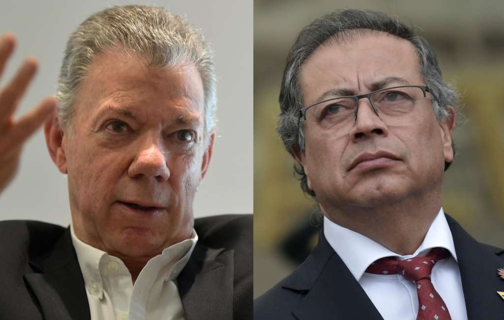 Expresidente Juan Manuel Santos y presidente Gustavo Petro.