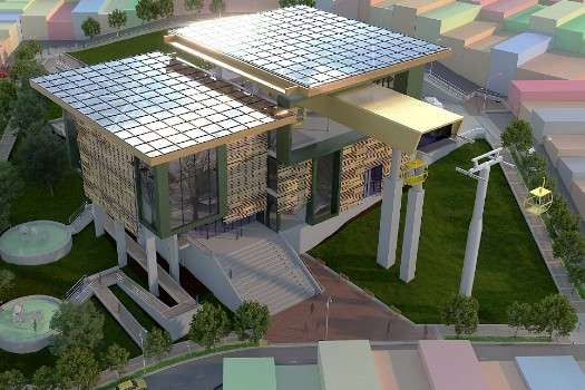 Así luciría la estación Potosí del proyecto de cable aéreo. Su construcción iniciaría en enero del 2025
