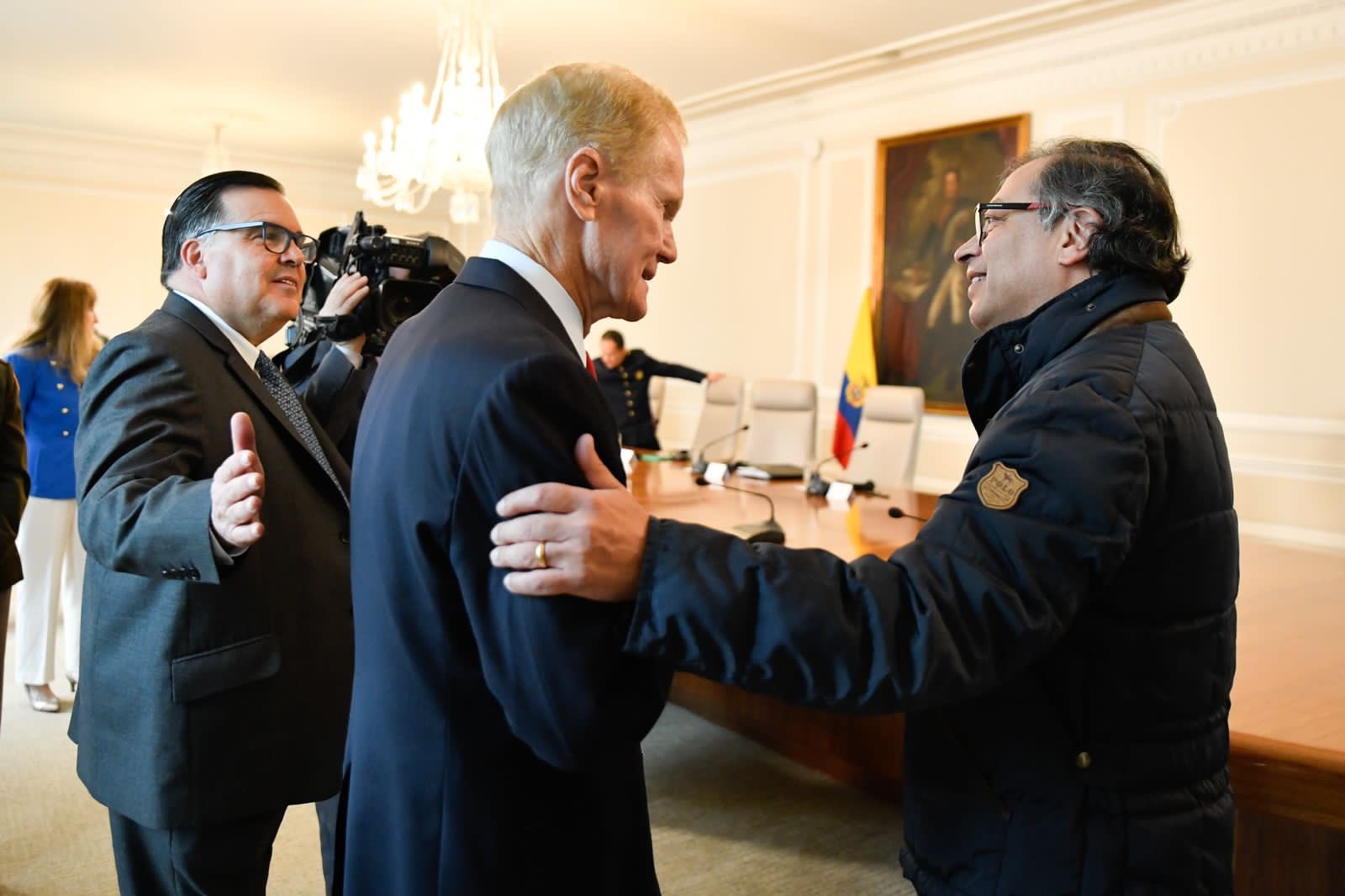 Gustavo Petro y Bill Nelson en la Casa de Nariño.