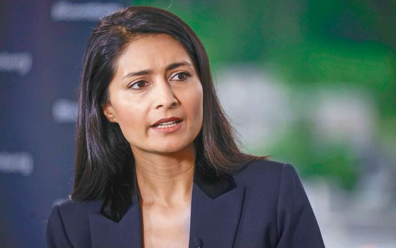 Saadia Zahidi es directora del Foro Económico Mundial, evento con sede en Davos (Suiza), que comenzó ayer. / Bloomberg