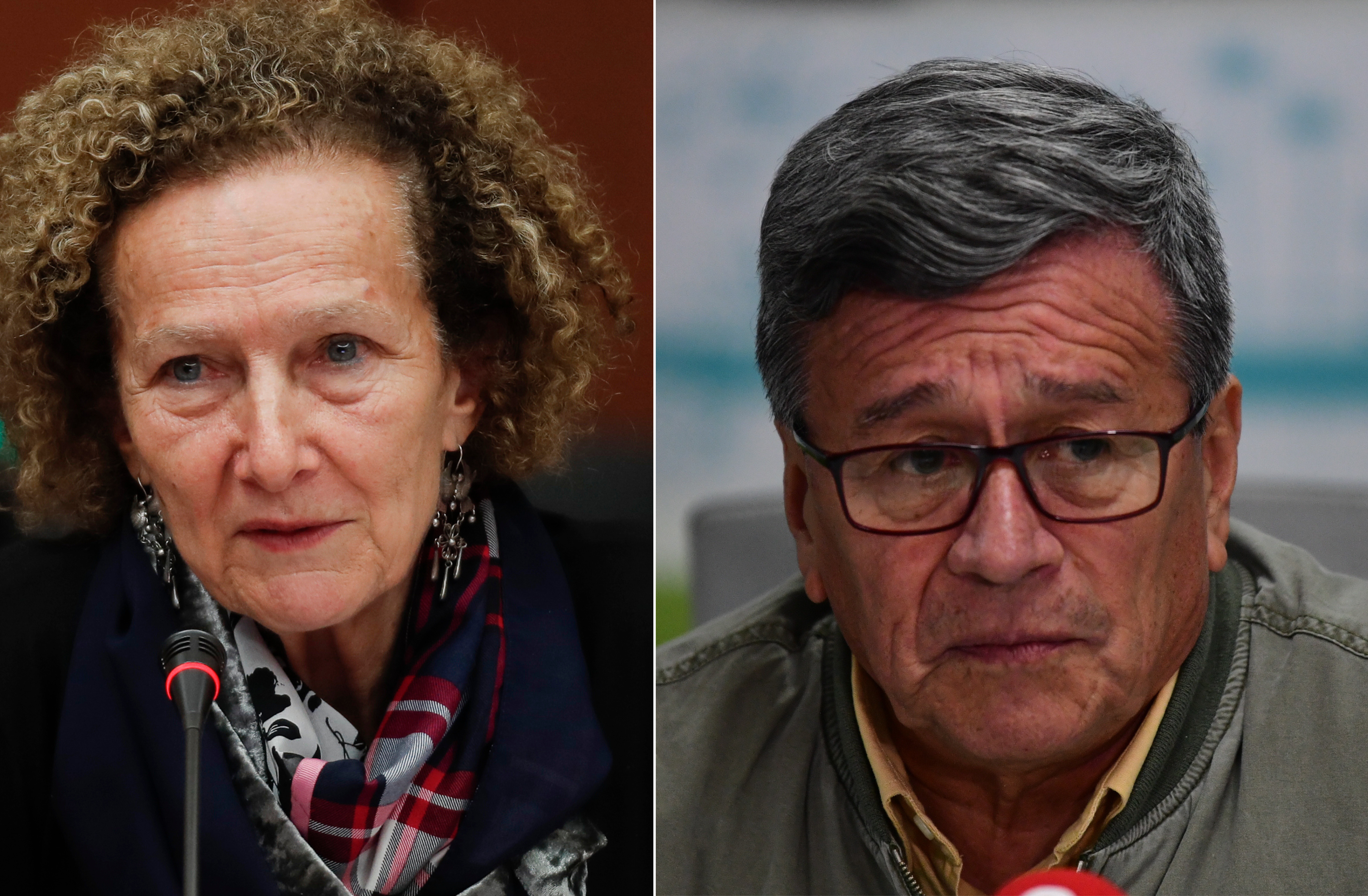 Vera Grabe, jefa de la delegación de Gobierno en el proceso con el ELN, y Pablo Beltrán, jefe negociador de esa guerrilla.