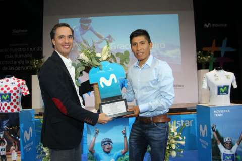 Movistar le rindió homenaje al ciclista Nairo Quintana