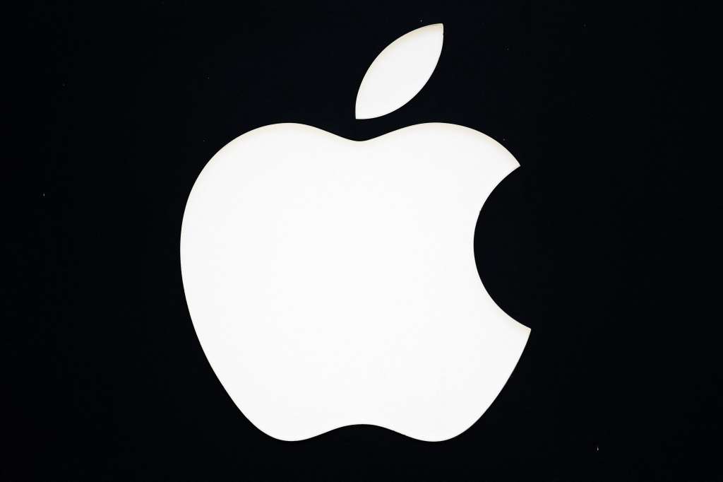 (FILES) This photograph shows the logo of Apple at an Apple store on the Champs-Elysee avenue in Paris, on March 18, 2024.