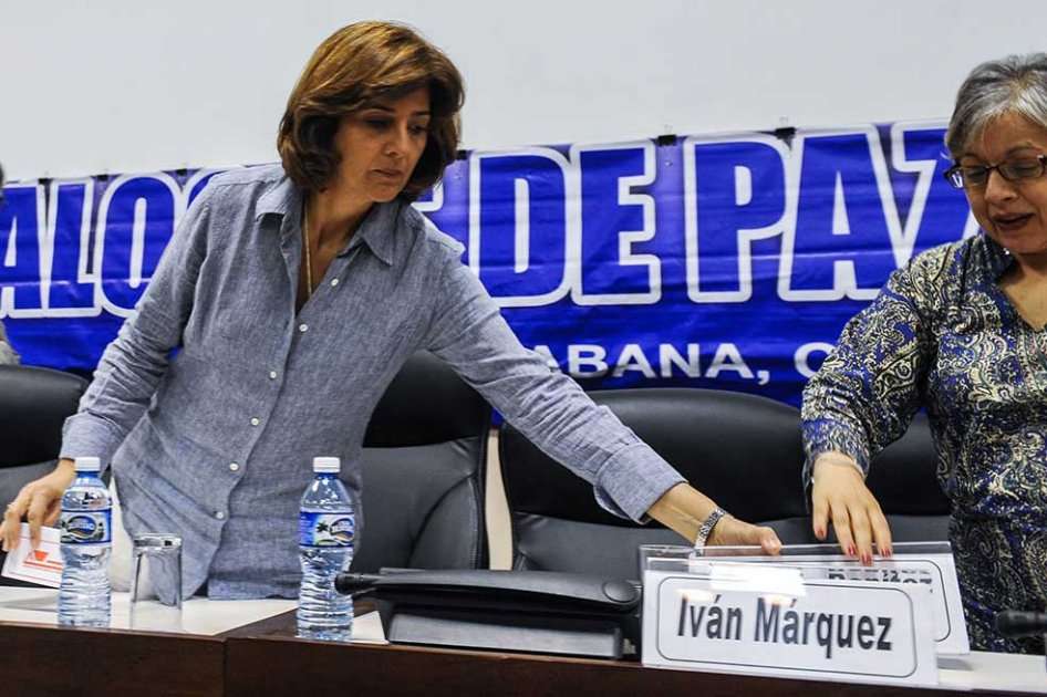 La canciller María Ángela Holguín, nueva emisaria del Gobierno en la mesa de negociación de La Habana. / AFP