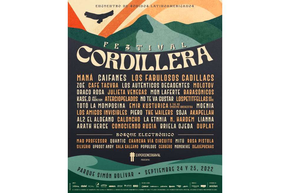 El Festival Cordillera se realizará del 24 al 25 de septiembre en el Parque Simón Bolívar.