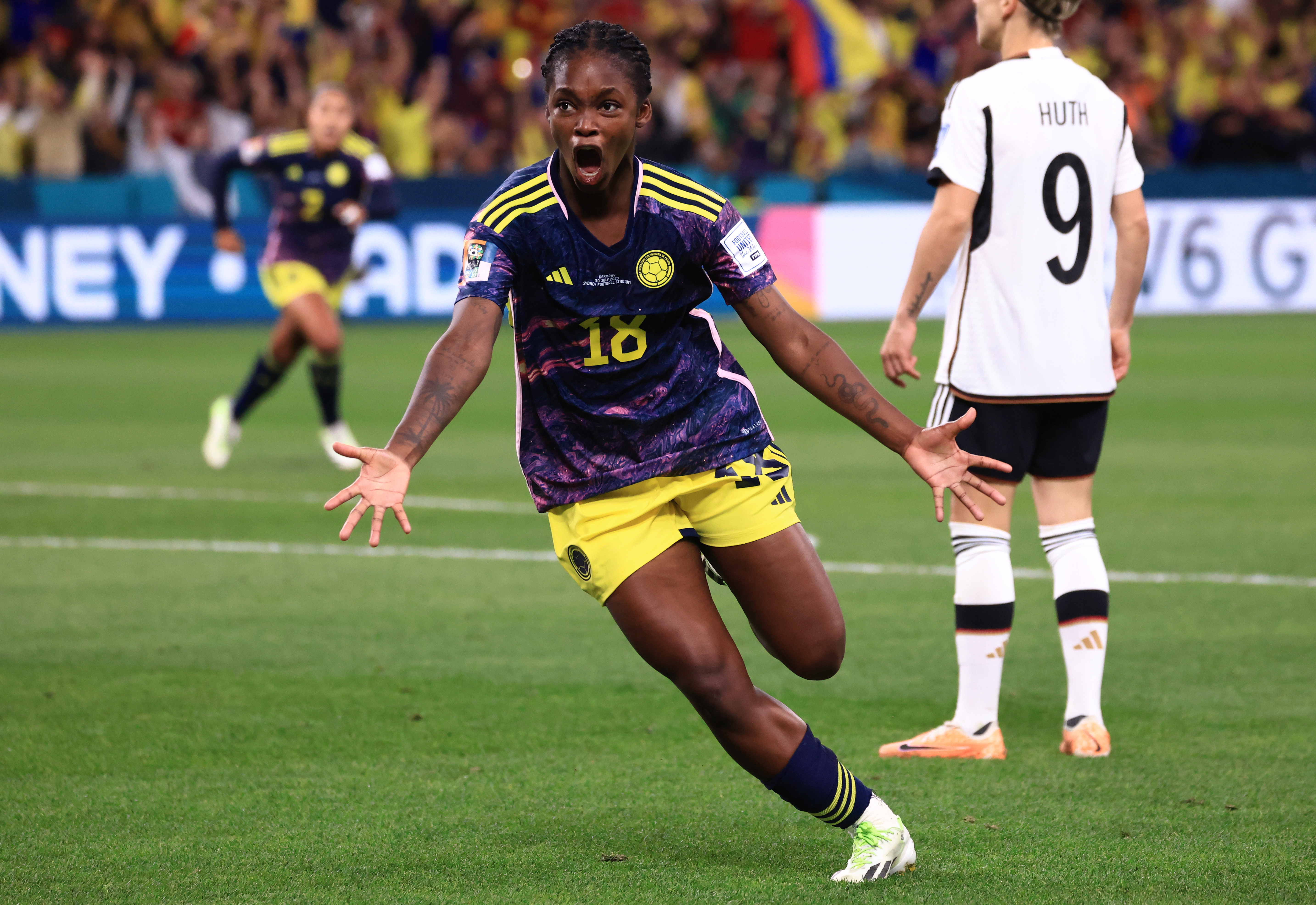 Sydney (Australia), 30/07/2023.- Linda Caicedo of Colombia celebrates after scoring during the FIFA Women's World Cup 2023 soccer match between Germany and Colombia at Sydney Football Stadium in Sydney, Australia, 30 July 2023. (Mundial de Fútbol, Alemania) EFE/EPA/MARK EVANS EDITORIAL USE ONLY/ AUSTRALIA AND NEW ZEALAND OUT