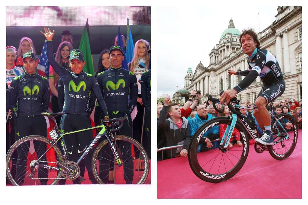 El boyacense Nairo Quintana, co apenas 23 años de edad, será el jefe de filas del equipo Movistar en el Giro. /EFE Rigoberto Urán, del Omega Pharma-Quick Step, figura en Belfast. (Ver galería)