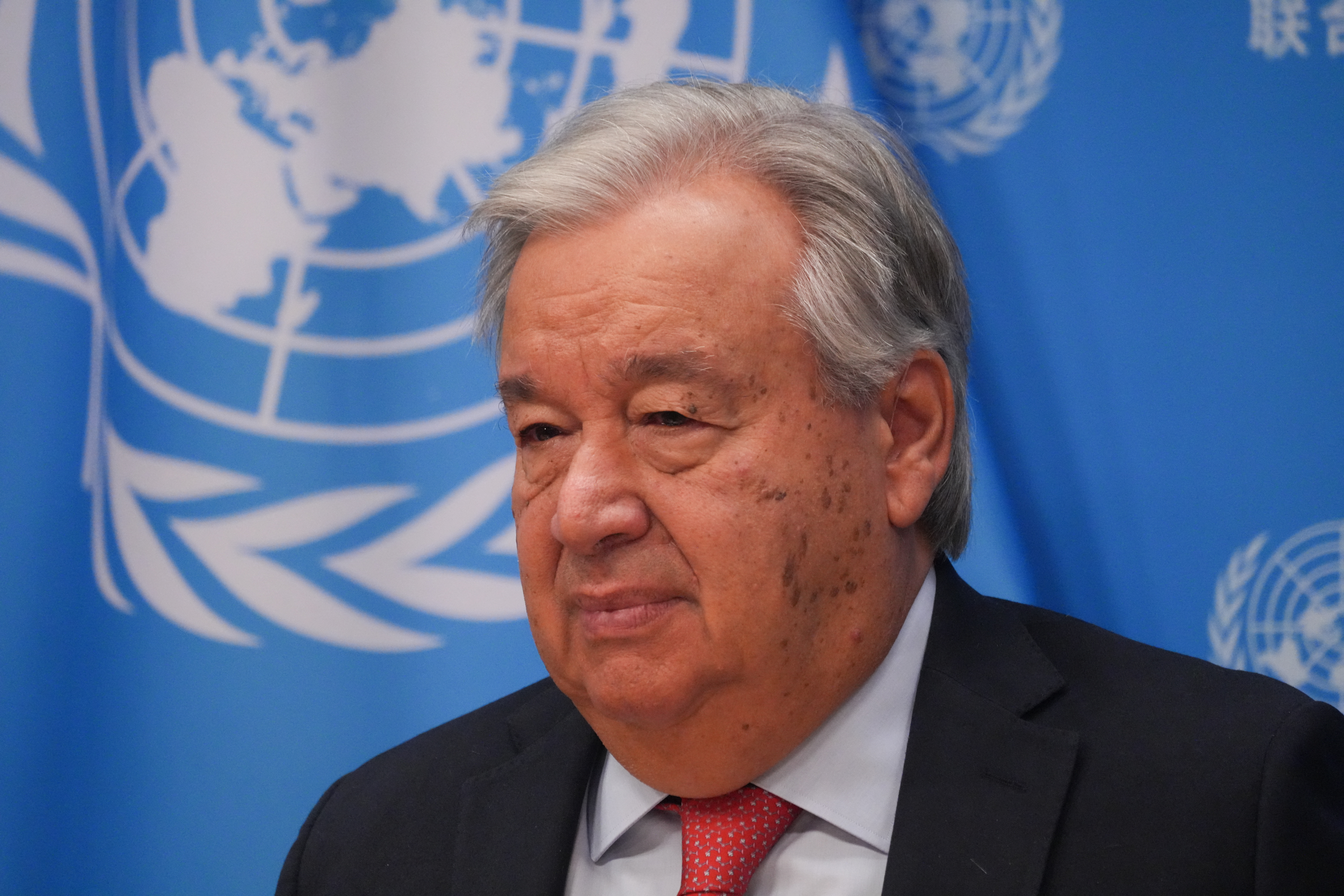 United Nations Secretary-General António Guterres speaks at a press conference ahead of the opening of the 79th High-level session of the UN General Assembly at the United Nations on September 18, 2024 in New York.
