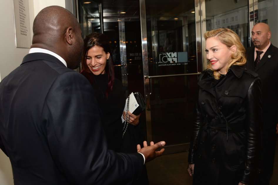 El director Steve McQueen y la cantante Madonna durante el estreno de "12 Years A Slave" en Nueva York.